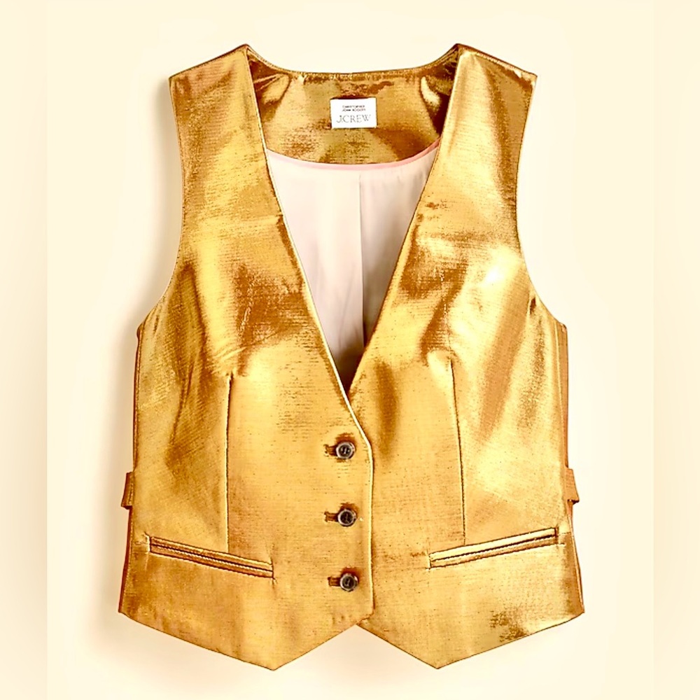 J Crew Christopher John Rogers, designer metallic vest Vest